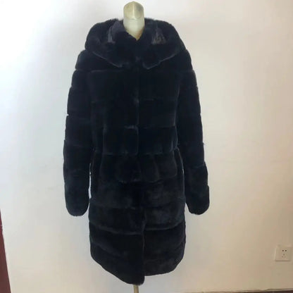Women's coat with hood made of soft material