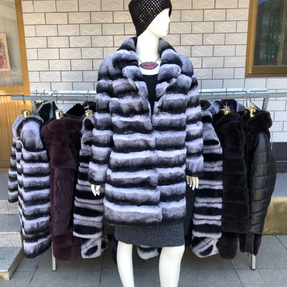 Women's coat with hood made of soft material