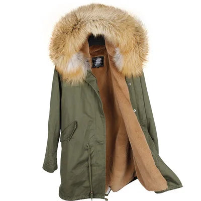 Women's Winter Parka with Large Faux Fur Collar & Warm Lining