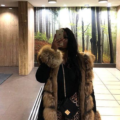 Damen Winter Parka mit abnehmbarem Fellbesatz und Kapuze