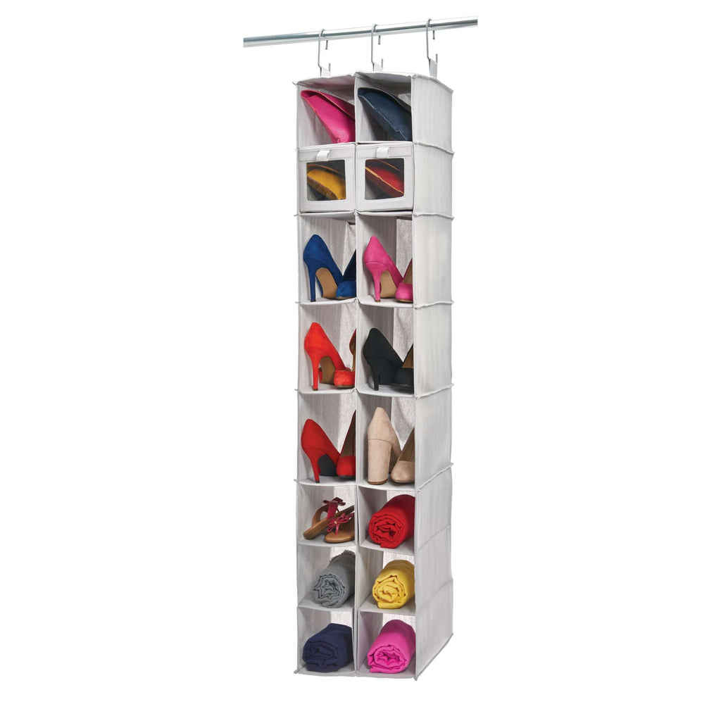 Schoenenorganizer hangend grijs Evie, indeelbaar in compartimenten voor kast en hal