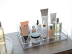 Make-up organizer transparant polypropyleen met 13 vakken, 30,5 x 20,3 x 7,6 cm, voor kaptafel en badkamer
