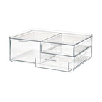 Make-up organizer transparant met 3 lades en displaytray op het deksel, 30,5 x 20,3 x 11,4 cm