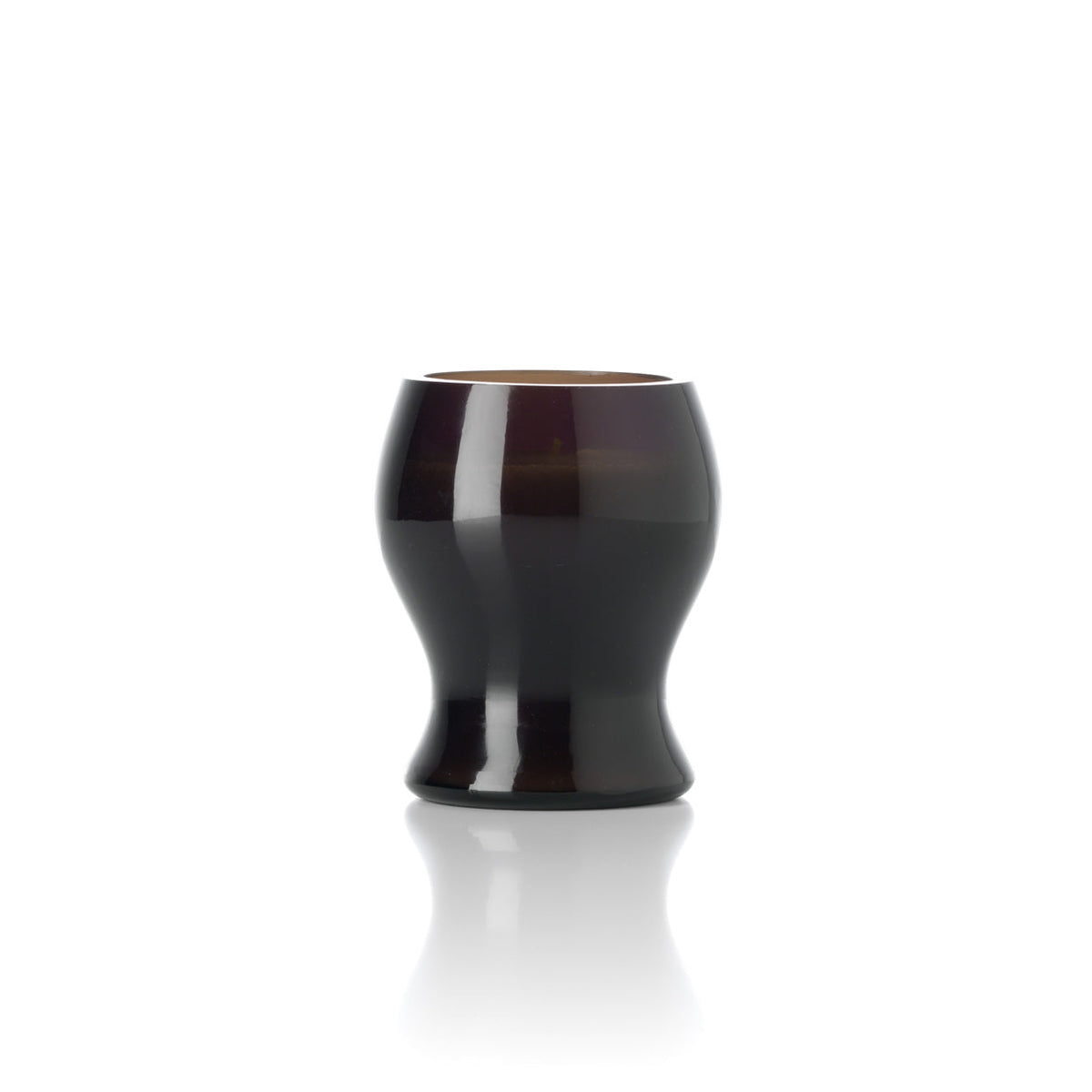 Kaarsenhouder glas handgeblazen Moka rookkleurig 8 x 8 x 9 cm, voor woonkamer