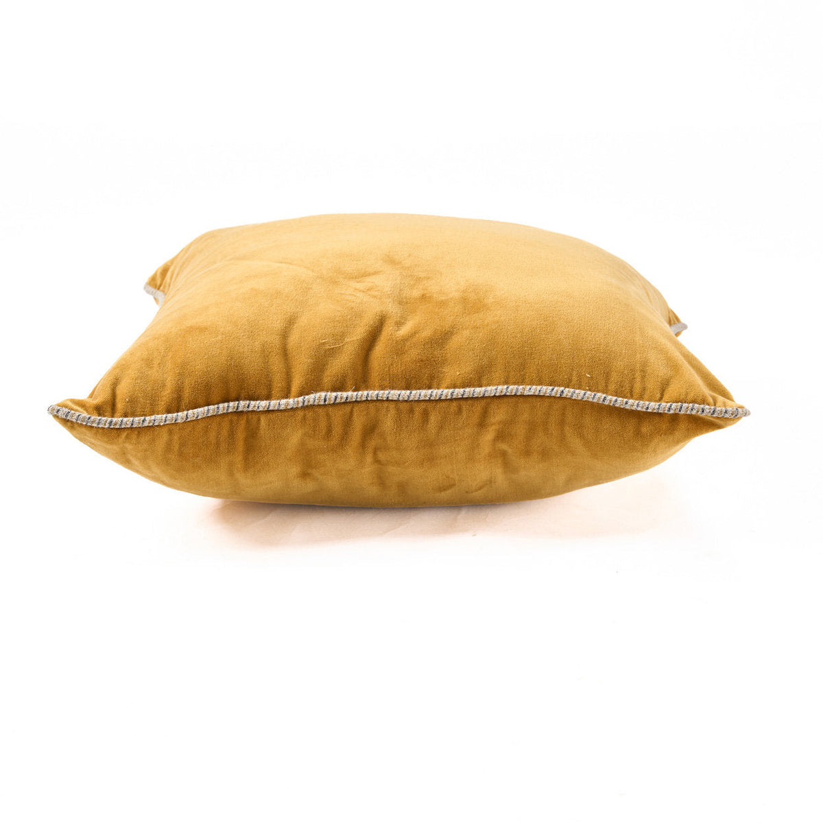 Kussenhoes fluweel Velvet Crush mosterdgeel 50 x 50 cm voor woonkamer en slaapkamer
