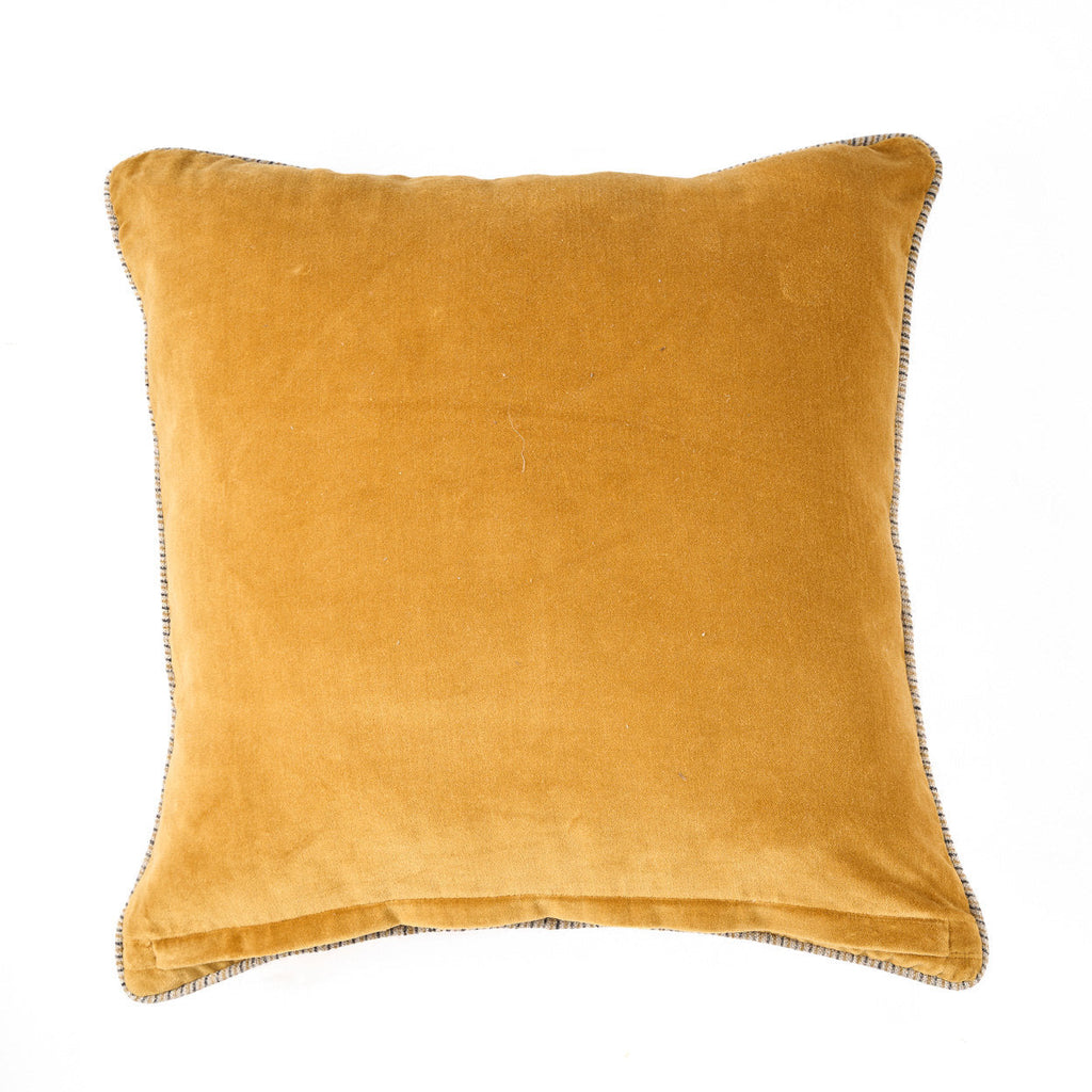 Kussenhoes fluweel Velvet Crush mosterdgeel 50 x 50 cm voor woonkamer en slaapkamer