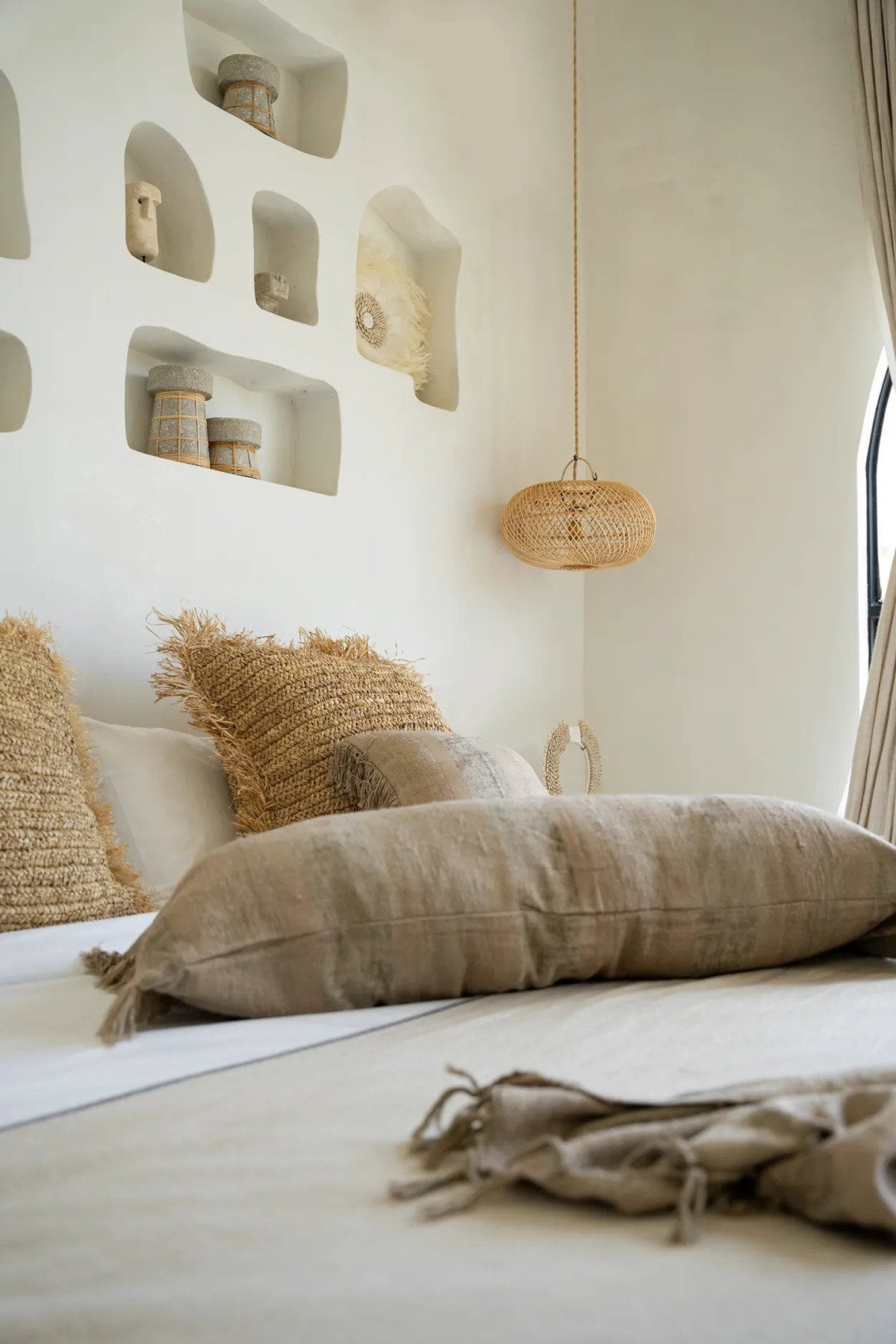 Kussenhoes fluweel Oh My Gee, betonfluweel met franjes – 100 x 35 cm, voor woonkamer en slaapkamer