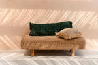 Kussenhoes katoen boho Oh My Gee, bosgroen, 35 x 100 cm, met franjes voor woonkamer en slaapkamer