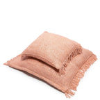 Kussenhoes katoen Oh My Gee boho zalmroze 60 x 60 cm, met franjes voor woonkamer en slaapkamer