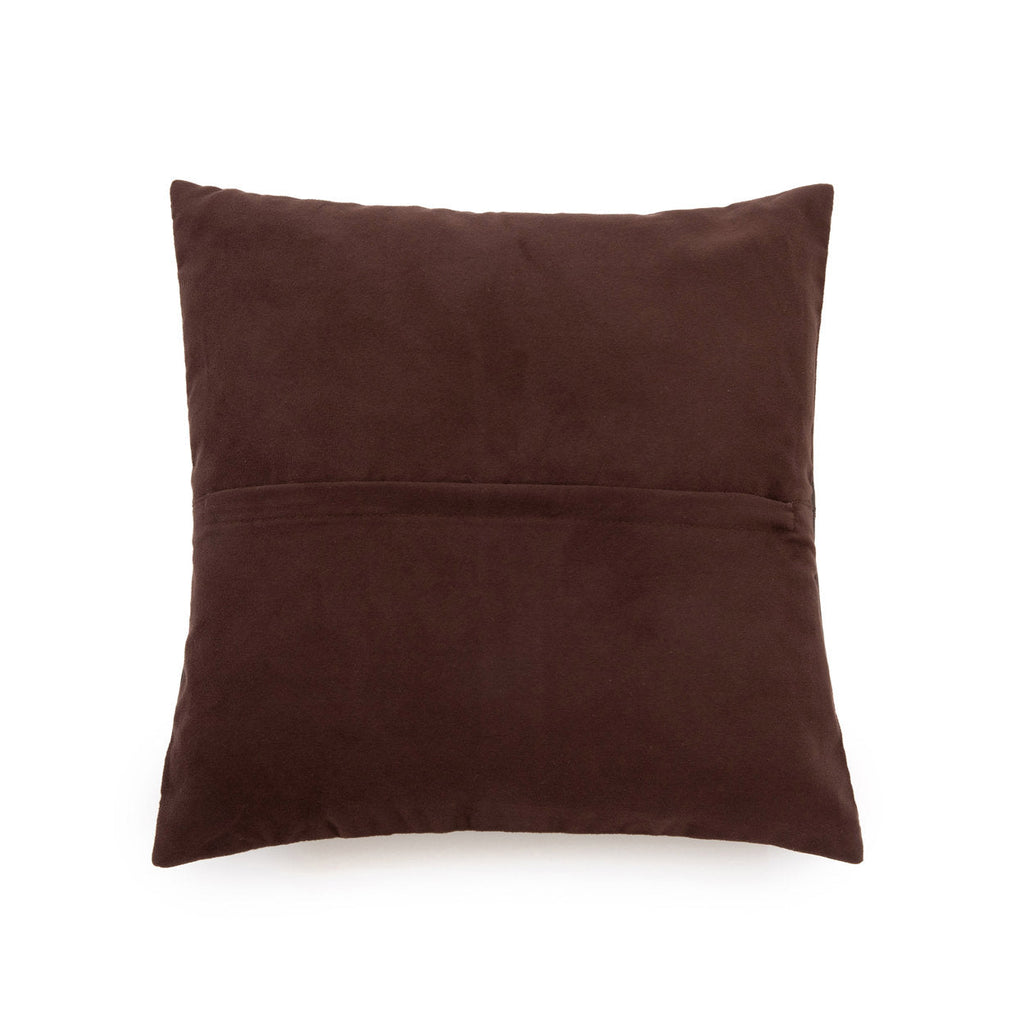Kussenhoes leer kalfsleer vier panelen chocoladebruin 40 x 40 cm, woonkamer en slaapkamer