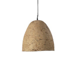Hanglamp papier-maché Savana modder L – handgemaakt, Ø 40 cm, hoogte 42 cm, voor keuken en eetkamer