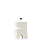 Tafellamp papier-maché design L'Objet, wit met linnenkleurige kap – 13 x 30 x 40 cm, voor console of dressoir