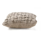 Kussenhoes linnen Crosier naturel met brede kruisbinding, 50 x 50 cm – woonkamer en slaapkamer