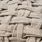 Kussenhoes linnen Crosier naturel met brede kruisbinding, 50 x 50 cm – woonkamer en slaapkamer