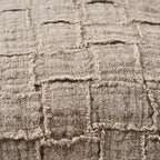 Kussenhoes linnen Damier naturel 50 x 50 cm, handgemaakt voor bank en fauteuil