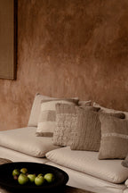 Kussenhoes linnen Linen Threads wit naturel 50 x 50 cm, handgemaakt voor bank en bed