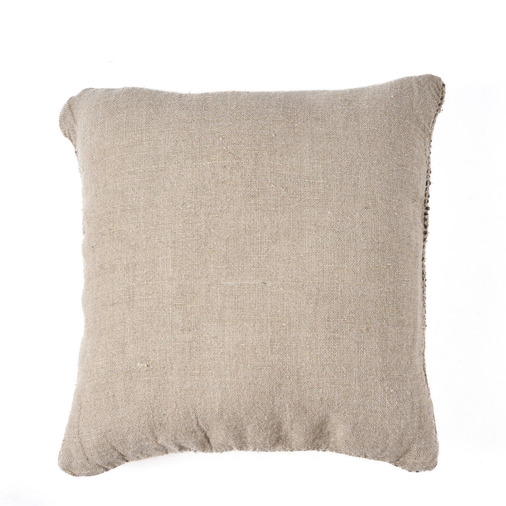 Kussenhoes linnen Linen Grain natuurlijk zwart, handgeweven met structuur – 50 x 50 cm