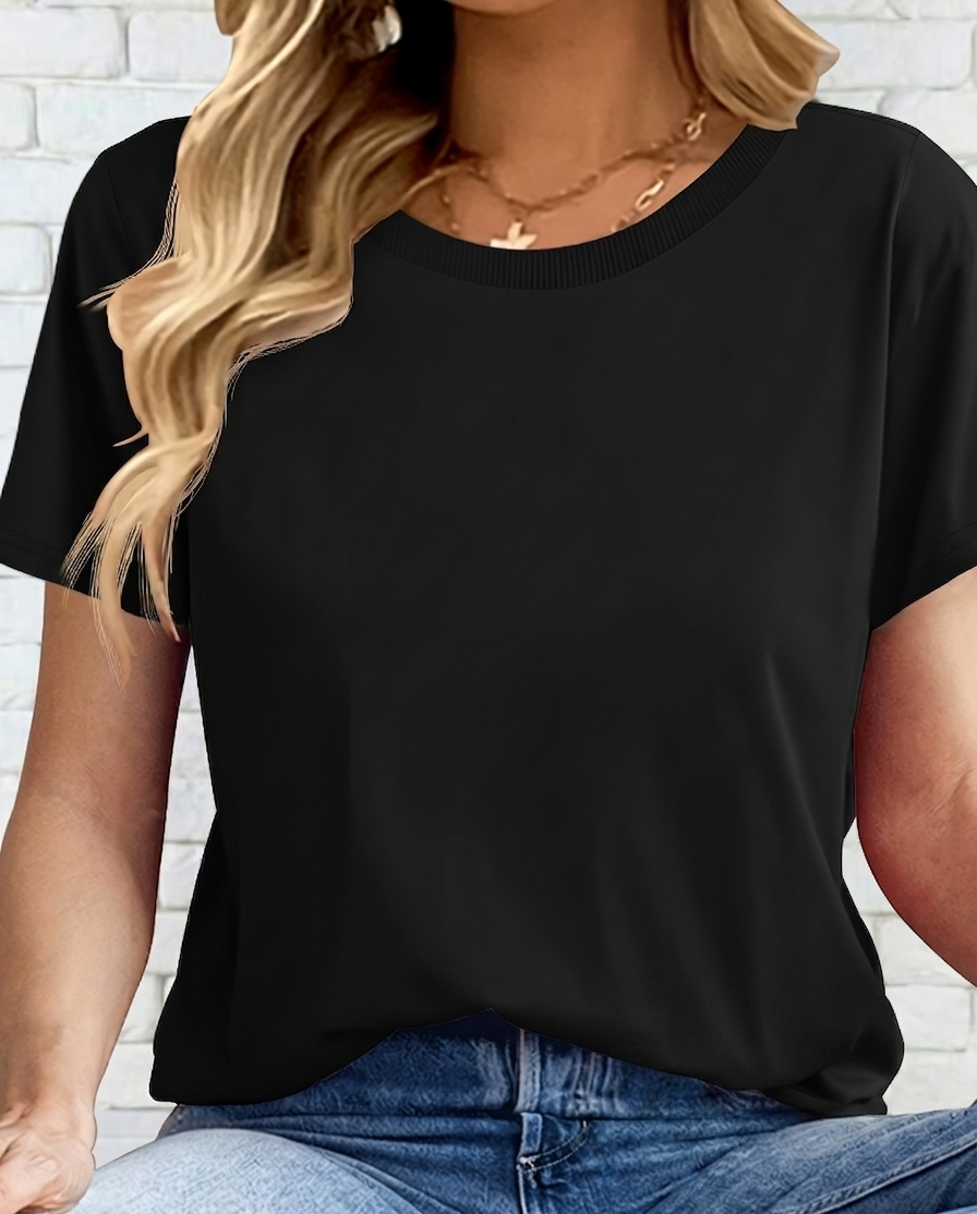 Women's Basic Short-Sleeve Crew Neck Casual T-Shirt