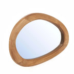 Spiegel teakhout organisch model naturel 60 x 40 cm, voor aan de muur