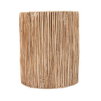 Wandlamp Kohei van naturel sisal met verticale strengen, gezien van voren