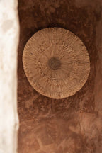 Wanddecoratie sisal Wanita naturel, handgeweven rond Ø 60 cm voor woonkamer, slaapkamer en hal