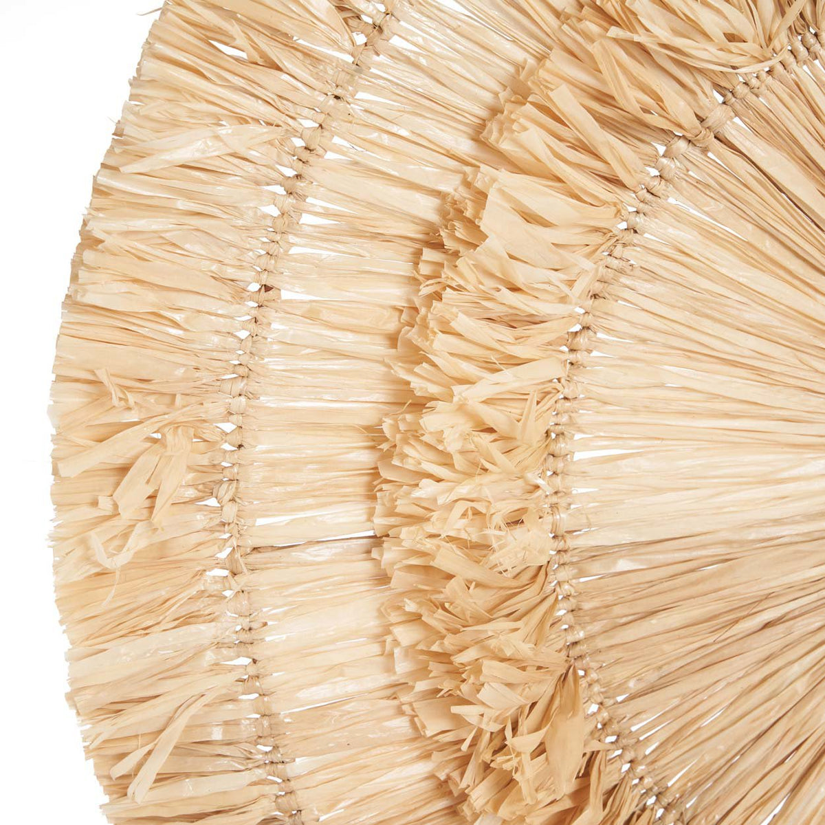 Wanddecoratie sisal Wanita naturel, handgeweven rond Ø 60 cm voor woonkamer, slaapkamer en hal