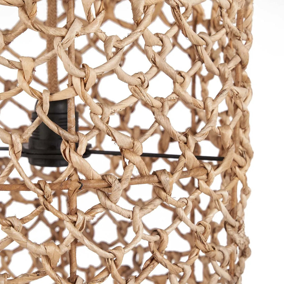 Hanglamp bananenblad Takuhanki XL handgevlochten, naturel – 31 x 31 x 116 cm