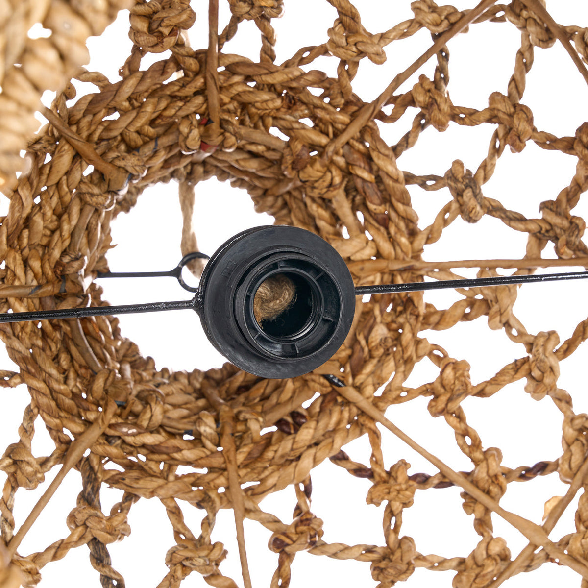 Hanglamp bananenblad handgemaakt naturel L – Ø 45 x 35 cm, voor woonkamer, slaapkamer of overdekt terras
