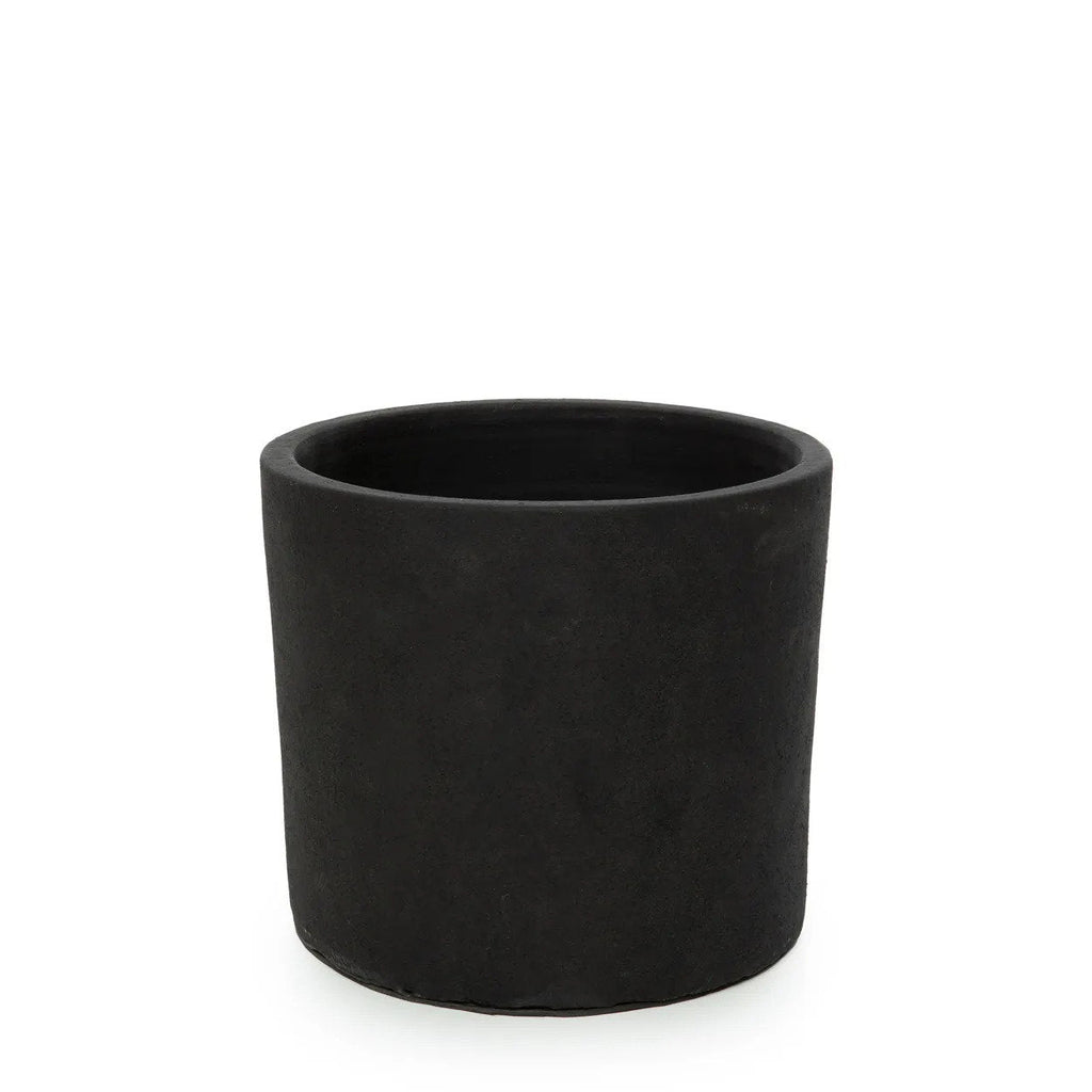 Plantenstandaard teakhout met pot terracotta, zwart naturel, 30 x 30 x 68 cm, voor droogbloemen