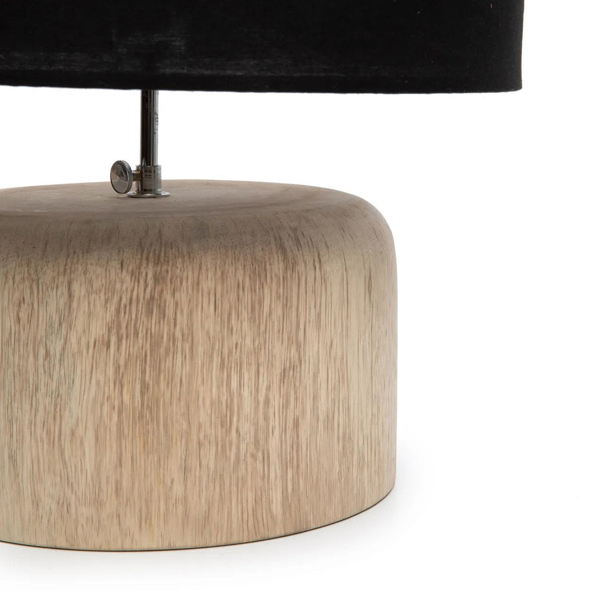 Tafellampvoet teakhout naturel – H 26 cm, Ø 15 cm, inclusief elektrische kabel