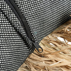 Kussenhoes katoen met raffia franjes, Cotton Bonita, natuurlijk zwart, 30 x 50 cm, woonkamer