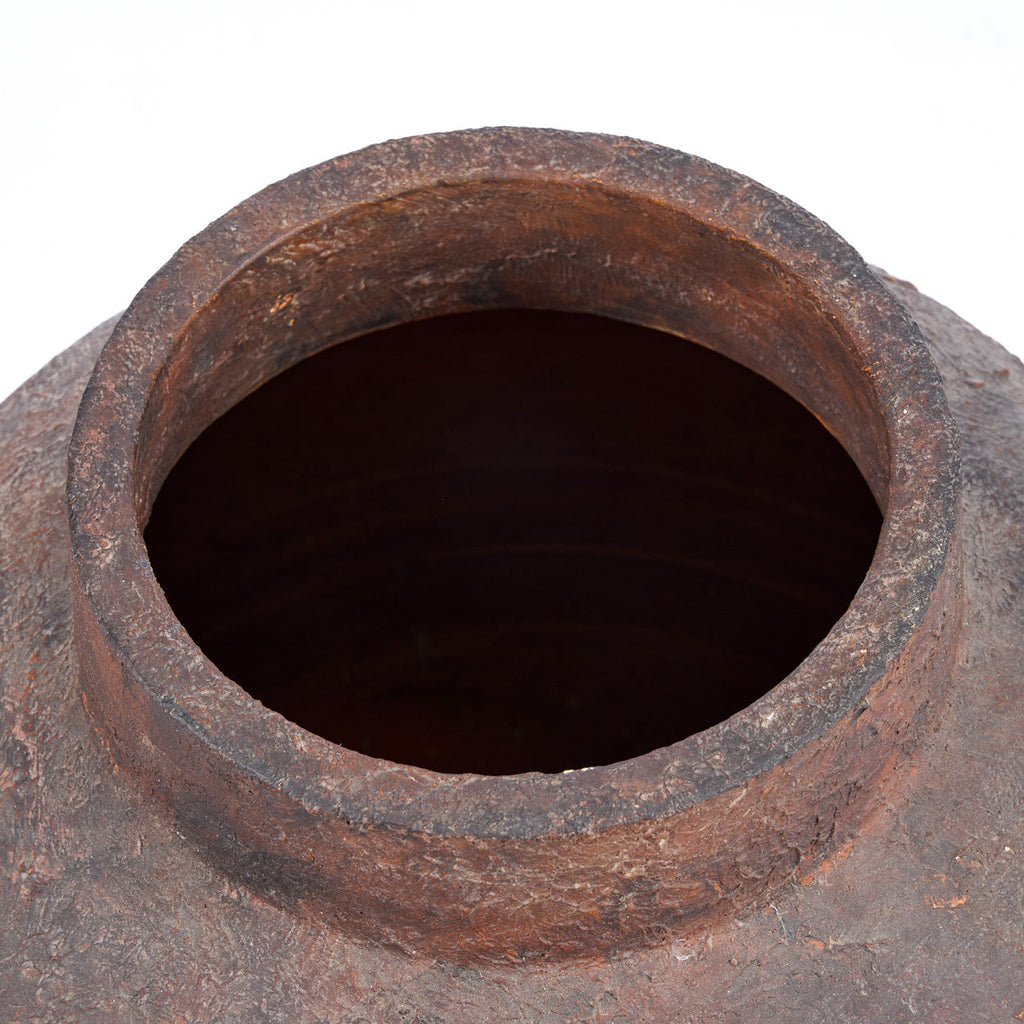 Vloervaas terracotta Volcanic bordeaux XXL, Ø 50 x 70 cm, handgemaakt voor woonkamer, hal of terras