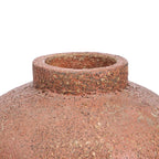 Vaas terracotta Clay Echo L, ronde vloervaas met ruwe aardse textuur, 30 x 30 x 40 cm