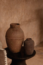 Vaas terracotta Amphora Rustica, handgevormd, terracotta kleur, 25 x 25 x 40 cm, woonkamer