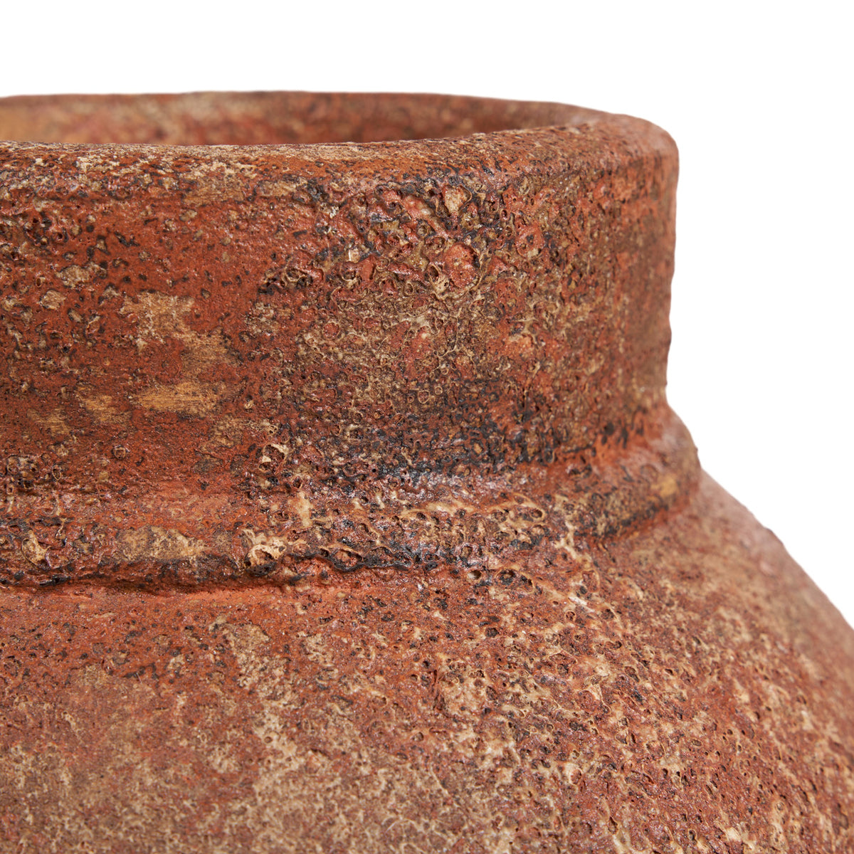 Vaas terracotta Amphora Rustica, handgevormd, terracotta kleur, 25 x 25 x 40 cm, woonkamer