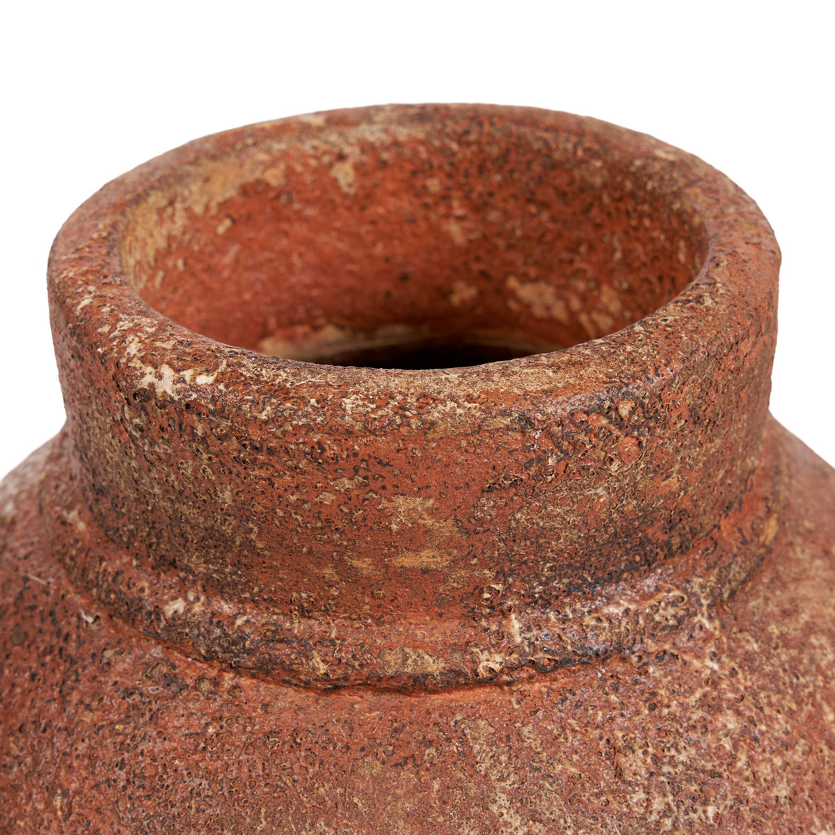 Vaas terracotta Amphora Rustica, handgevormd, terracotta kleur, 25 x 25 x 40 cm, woonkamer