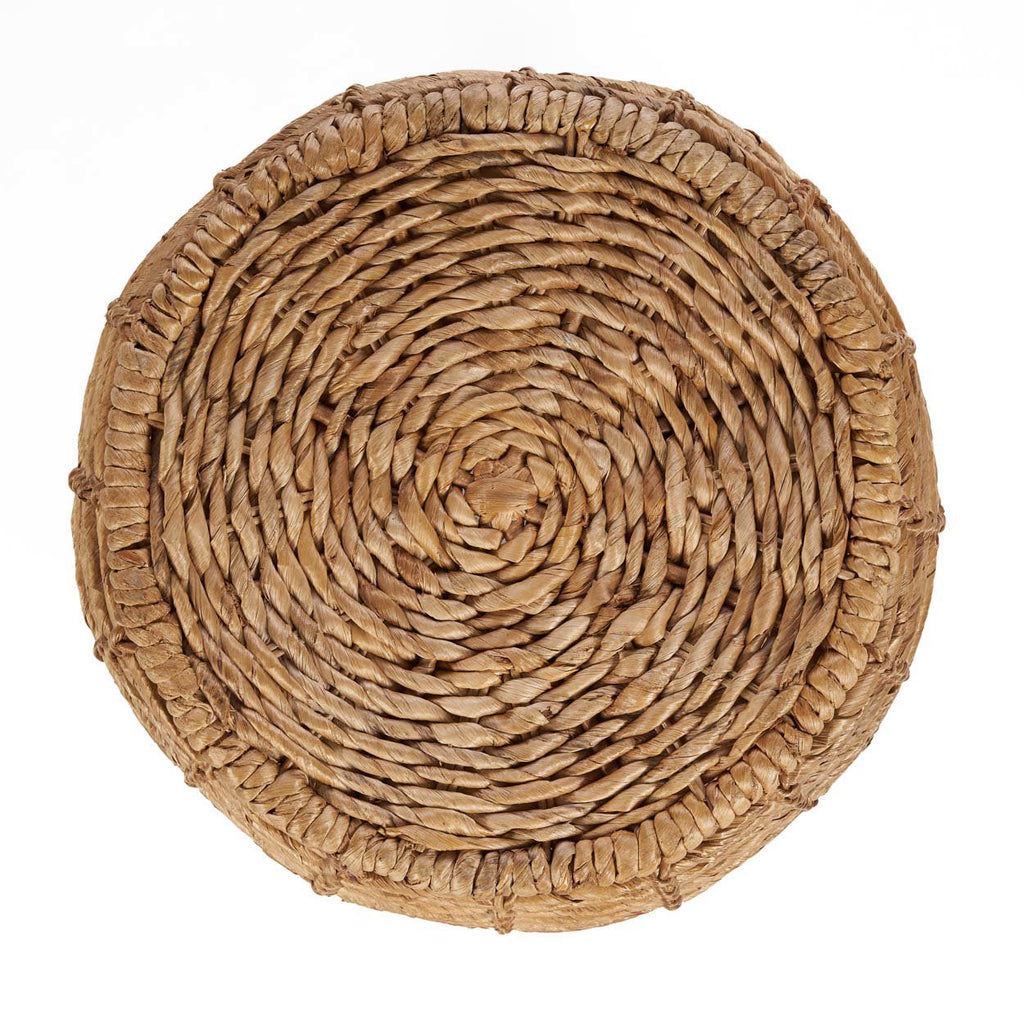 Kruk bananenblad Gustih, naturel, handgemaakt, 48 x 48 x 45 cm, voor woonkamer, slaapkamer en badkamer