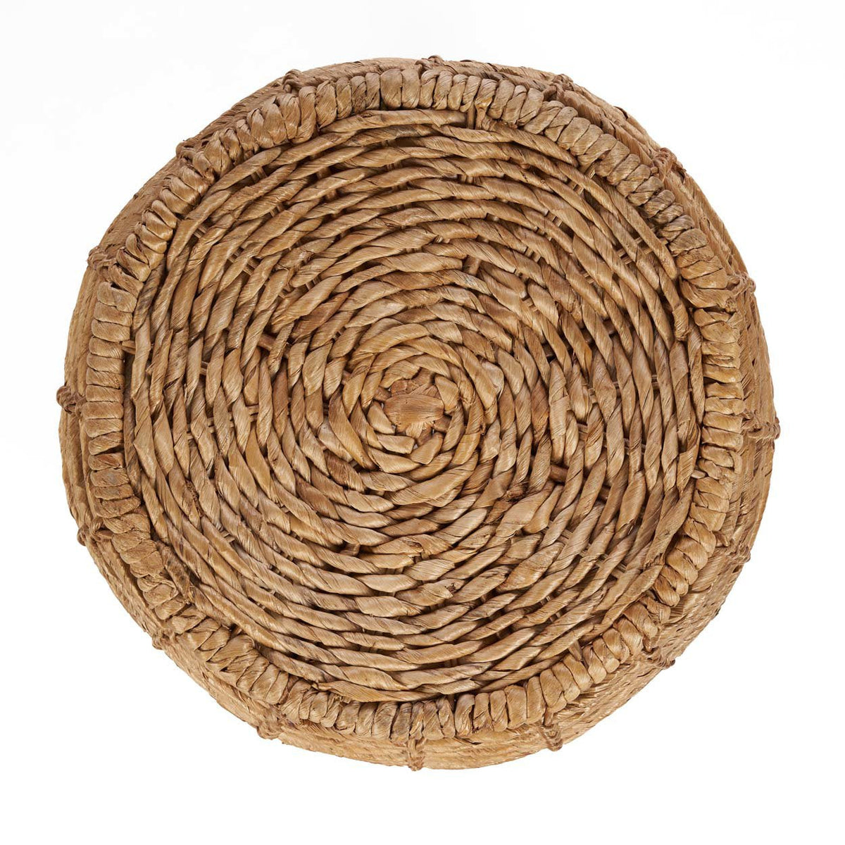 Kruk bananenblad Gustih, naturel, handgemaakt, 48 x 48 x 45 cm, voor woonkamer, slaapkamer en badkamer