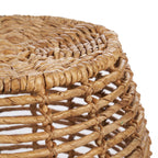 Kruk bananenblad Gustih, naturel, handgemaakt, 48 x 48 x 45 cm, voor woonkamer, slaapkamer en badkamer