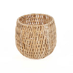 Mand bananenblad Louh Louh naturel, handgemaakt – Ø 39 x 36 cm, voor plaids, speelgoed of wasgoed