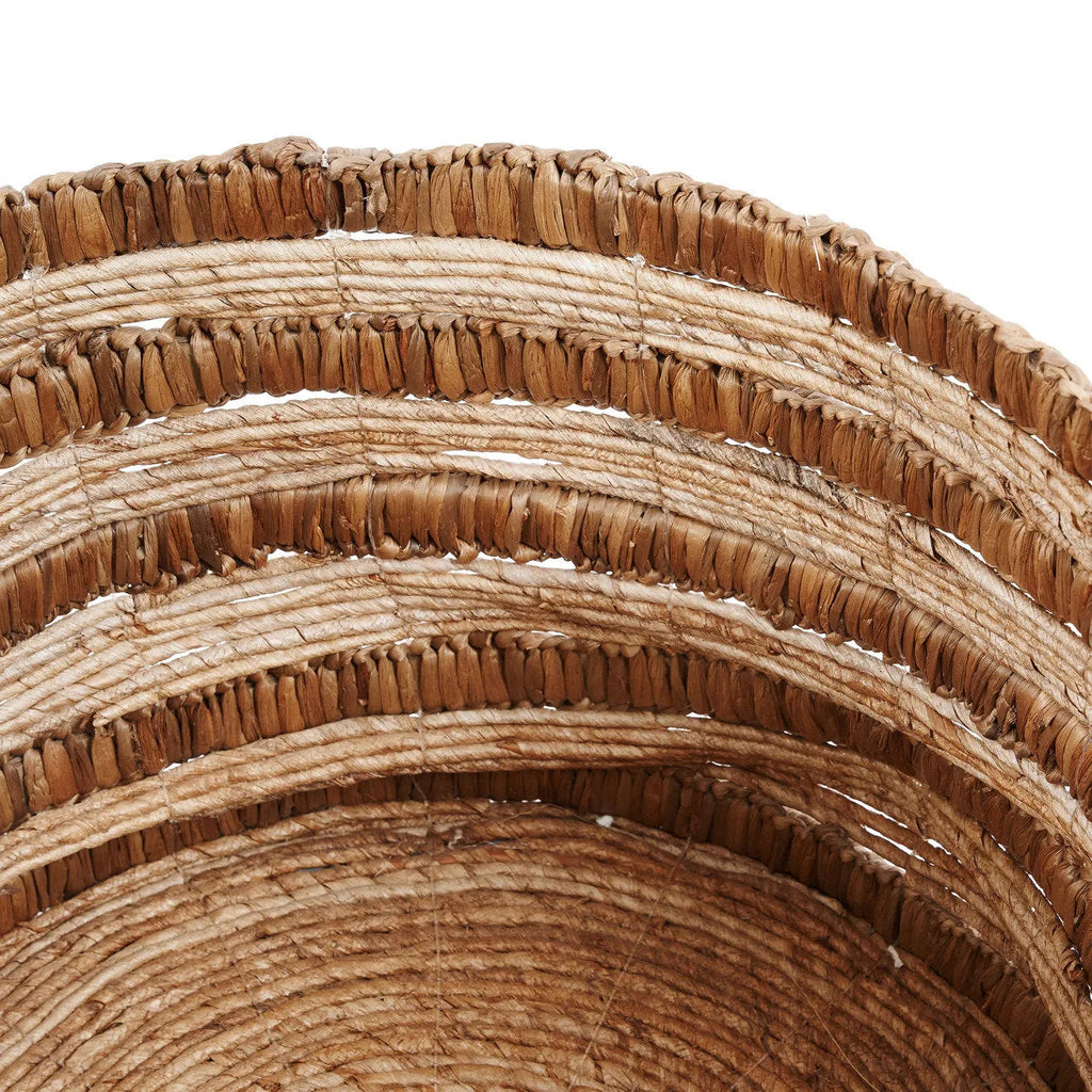 Mand waterhyacint en bananenblad Chungu handgeweven, naturel – Ø 54 x 35 cm, voor opberging en decoratie