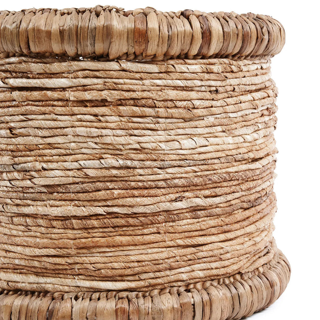 Mand waterhyacint en bananenblad Chuka, naturel, handgevlochten, Ø 38 x 34 cm, opbergmand