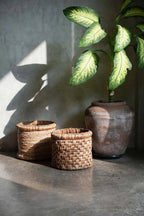 Mand waterhyacint Choppy handgevlochten naturel Ø 36 x 31 cm, voor opbergen