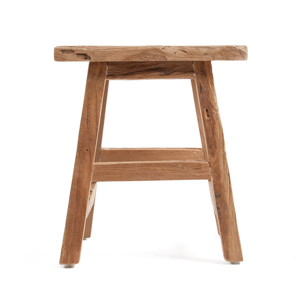 Kruk gerecycled teakhout Yoke naturel – H 46 x B 30 x L 40 cm, voor binnen en overdekt buiten