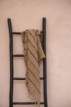 Decoratieladder teakhout Tulum, zwart, 165 cm – voor handdoeken en plaids