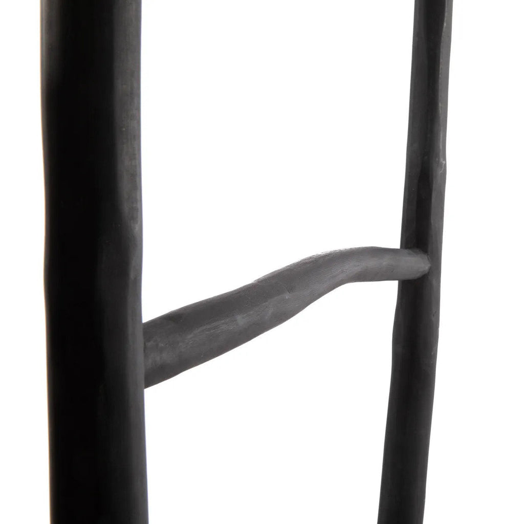 Decoratieladder teakhout Tulum, zwart, 165 cm – voor handdoeken en plaids