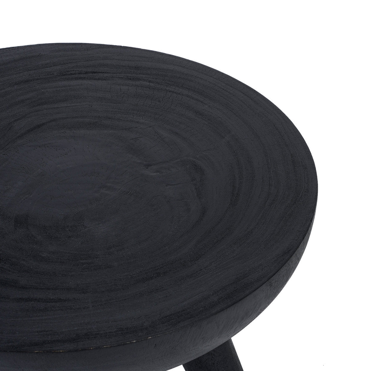 Salontafel suarhout Losten, rond, zwart – Ø 78,5 x 44 cm, woonkamer