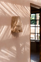 Wandlamp abaca gras handgemaakt boho naturel L 20 x B 17 x H 35 cm, kabel en E27-fitting
