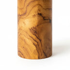 Zeepdispenser teakhout naturel, handgemaakt met gouden pomp, 7 x 7 x 20 cm voor badkamer en keuken