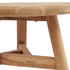 Salontafel gerecycled teakhout Fusuma L, rond, naturel – Ø 80 x 45 cm, woonkamer